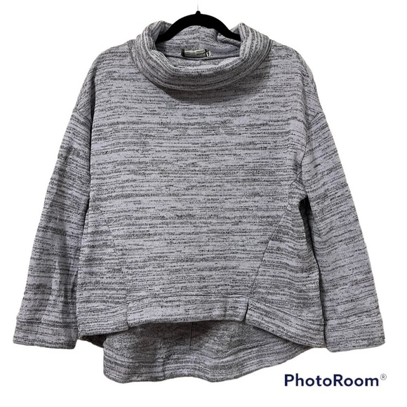 ANTHROPOLOGIE Saturday Sunday Lilac Grey Marled Cowl Neck Boxy Sweater Size S - Picture 3 of 9